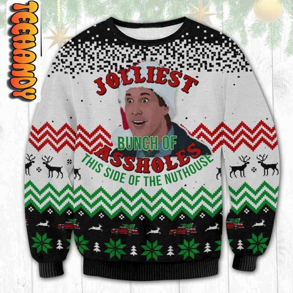 Jolliest Bunch Of Assholes Vacation Ugly Christmas Sweater