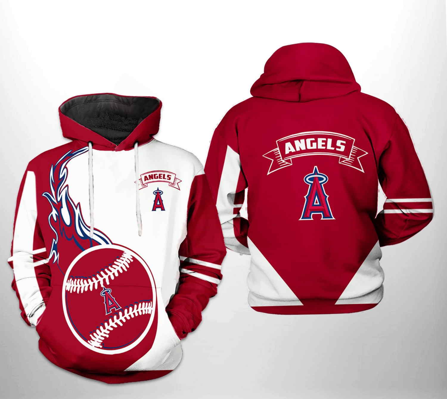 Los Angeles Angels MLB Classic 3D Hoodie Zipper Hoodie