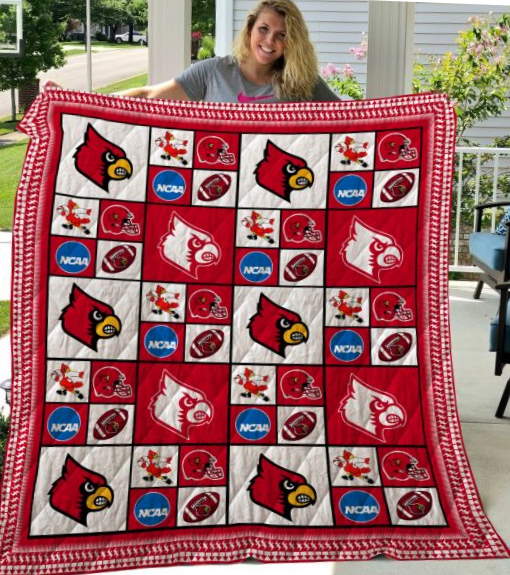 Louisville Cardinals Quilt Blanket - Quilted King