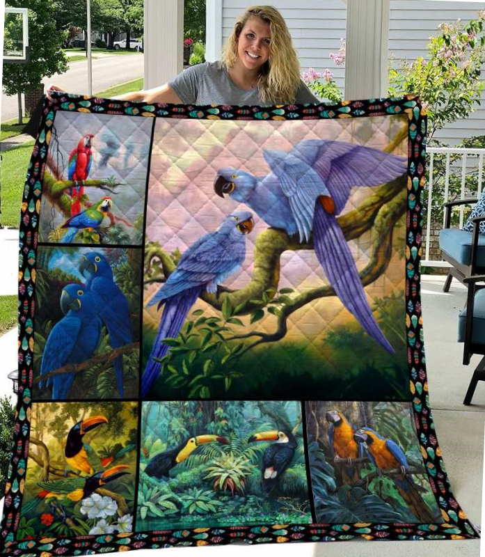 Love Parrots Like Quilt Blanket