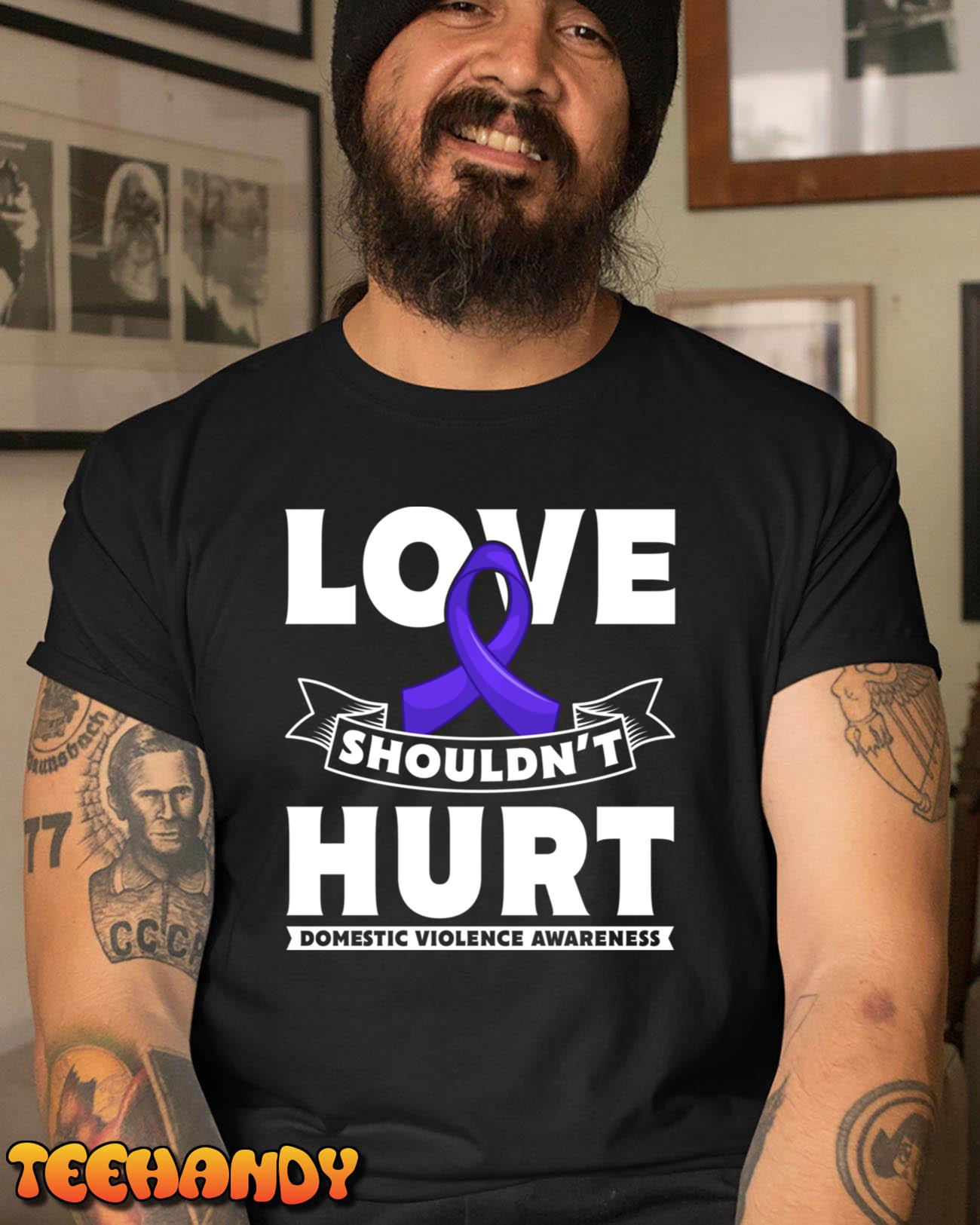 Love Shouldn`t Hurt Domestic Violence Awareness Pullover Hoodie