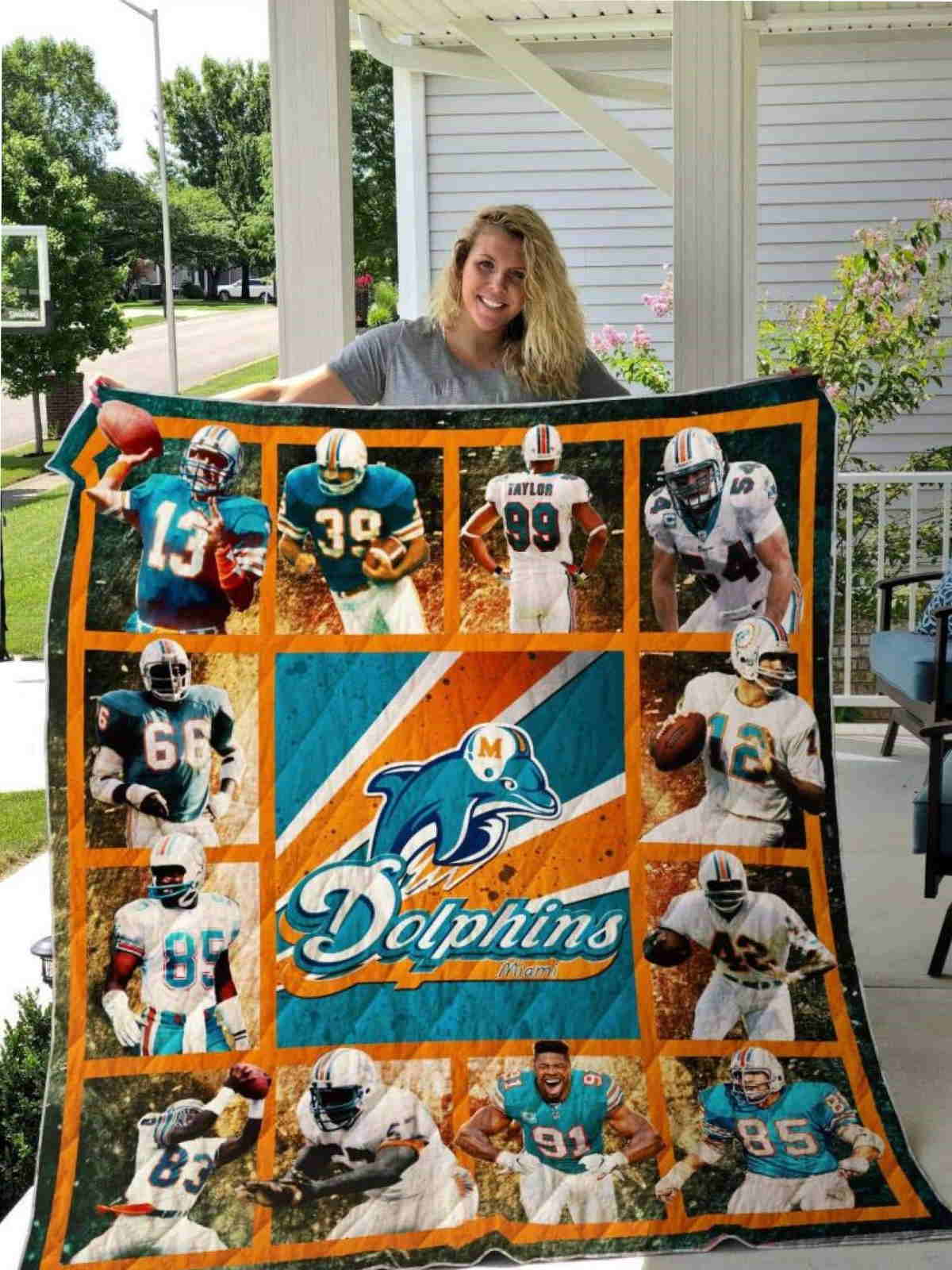 Miami Dolphins 3D Quilt Blanket