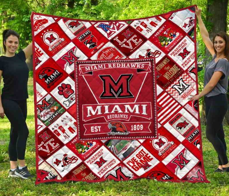 Miami Redhawks 3D Quilt Blanket