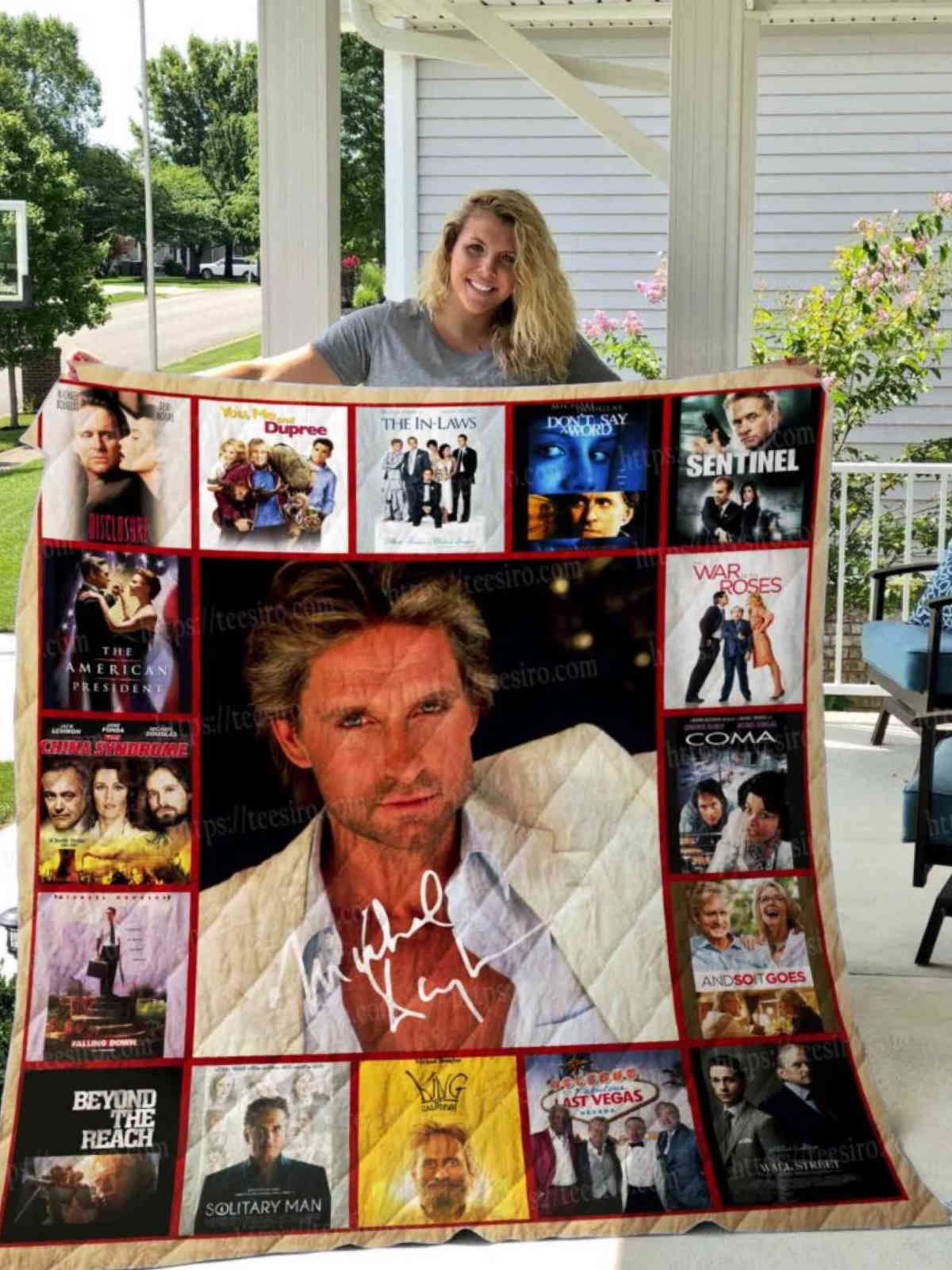 Michael Douglas 3D All Over Printed Quilt Blanket