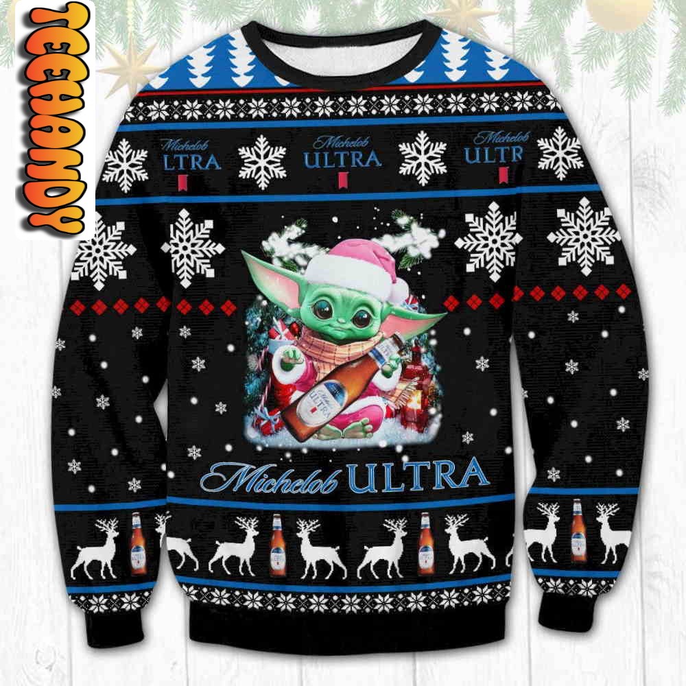 Michelob Ultra Yoda Ugly Christmas Sweater