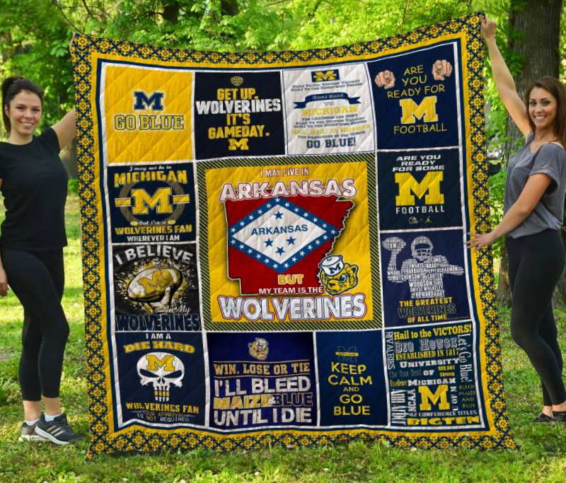 Michigan Wolverines Arkansas Quilt Blanket