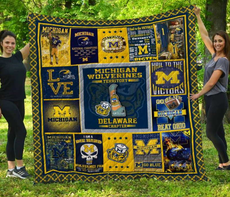 Michigan Wolverines Delaware Quilt Blanket