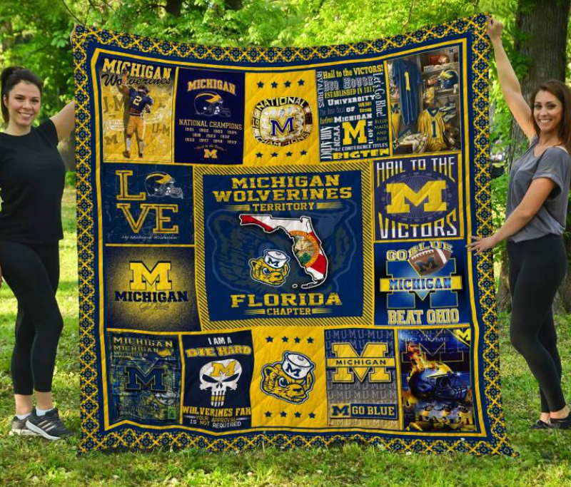 Michigan Wolverines Florida Quilt Blanket