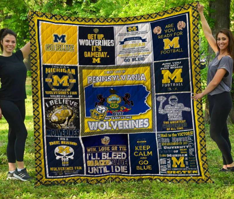 Michigan Wolverines Pennsylvania Quilt Blanket