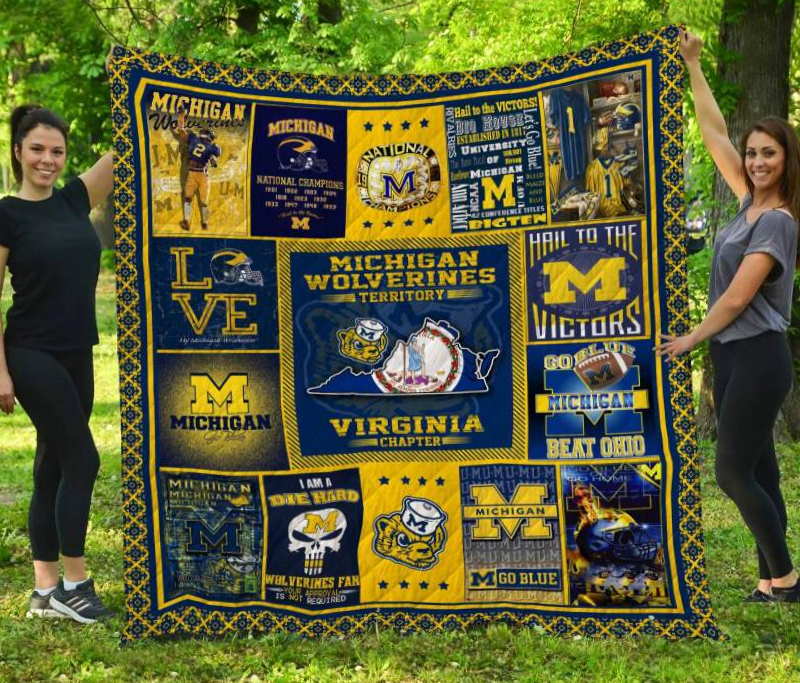 Michigan Wolverines Virginia Quilt Blanket