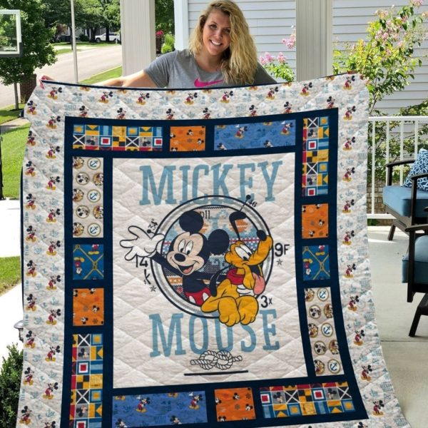 Mickey And Pluto 3D Quilt Blanket