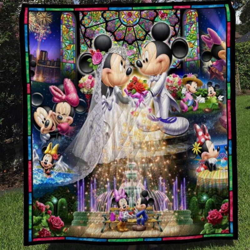 Mickey Minnie Wedding Quilt Blanket