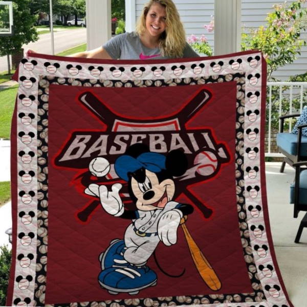 Mickey Mouse Baseball 3D Quilt Blanket