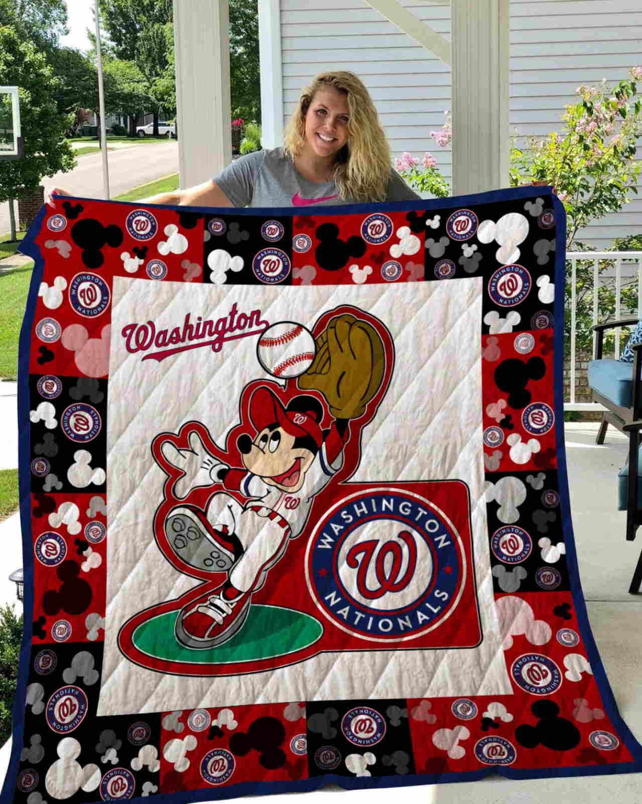 Mickey Washington Nationals 3D Quilt Blanket