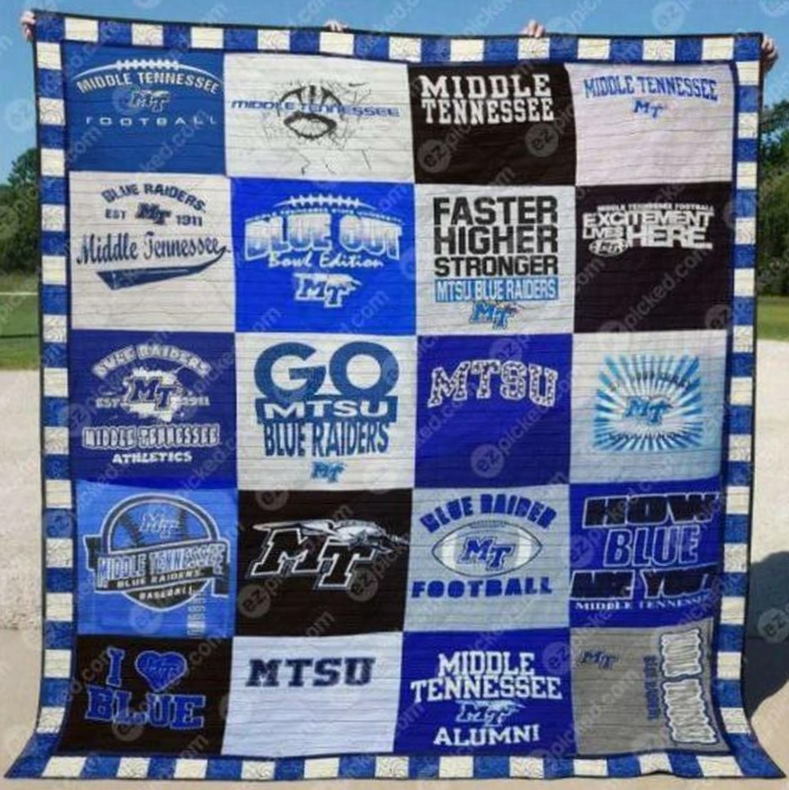 Middle Tennessee State Blue Raiders Ncaa Collection Collected Quilt Blanket