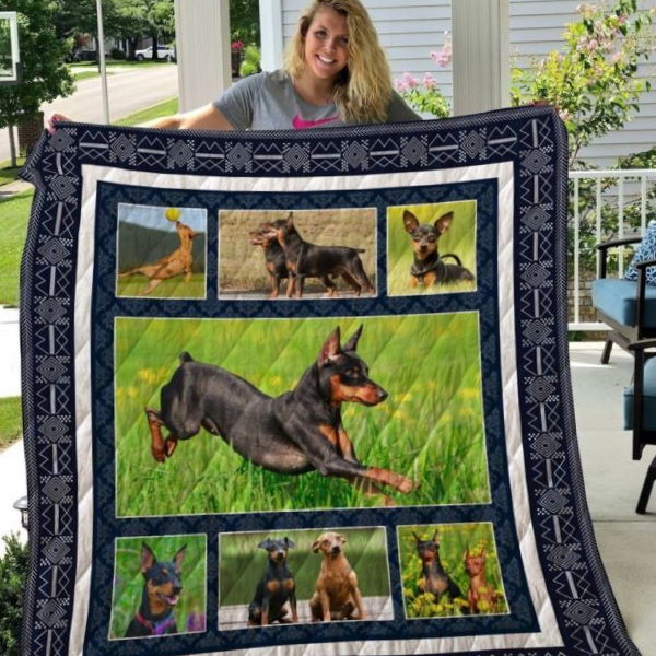 Miniature Pinscher 3D Quilt Blanket