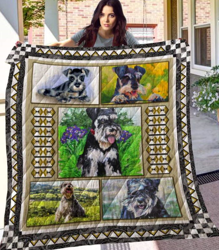 Miniature Schnauzer 3D Quilt Blanket