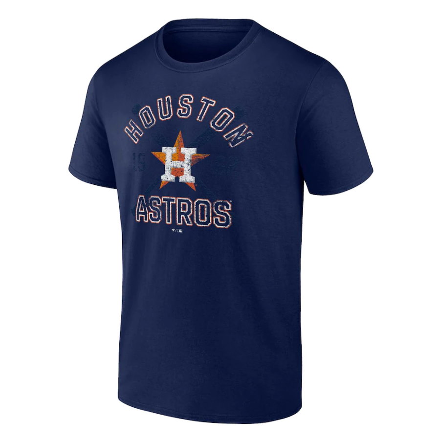 Men's Houston Astros Homage Navy Grateful Dead Tri-Blend T-Shirt