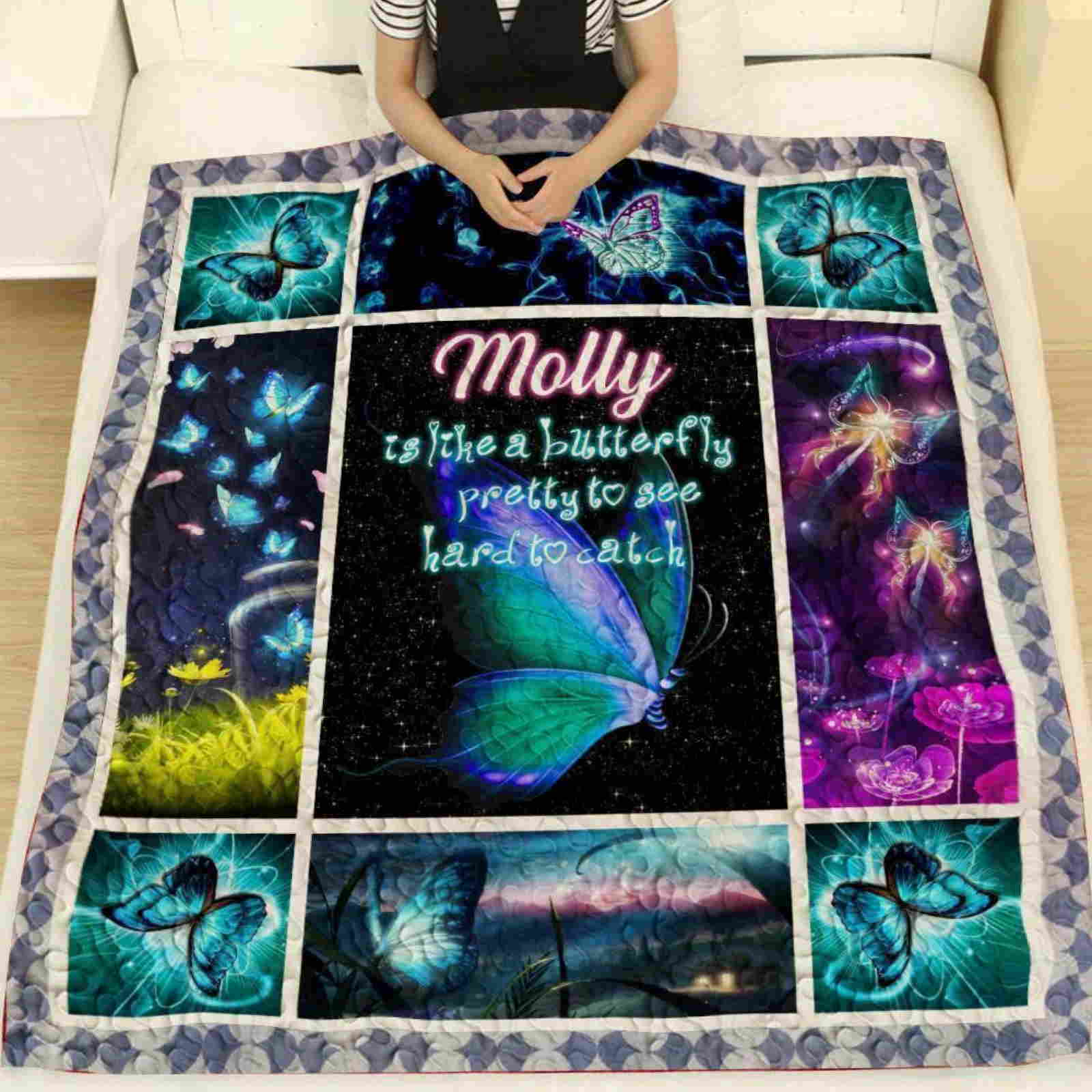 Molly 3D All Over PrintedQuilt Blanket