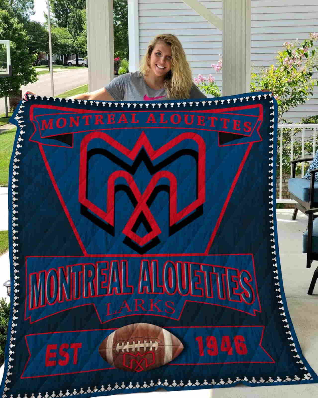 Montreal Alouettes 3D All Over Printed Quilt Blanket