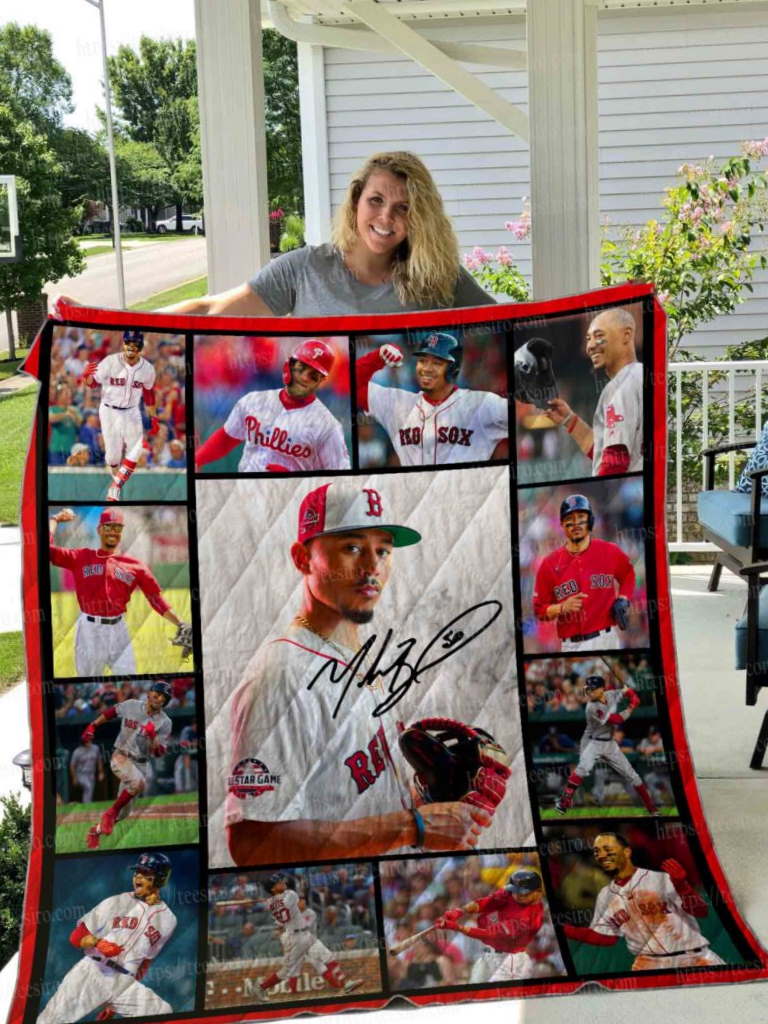 Mookie Betts All Over Printed 3D Quilt Blanket