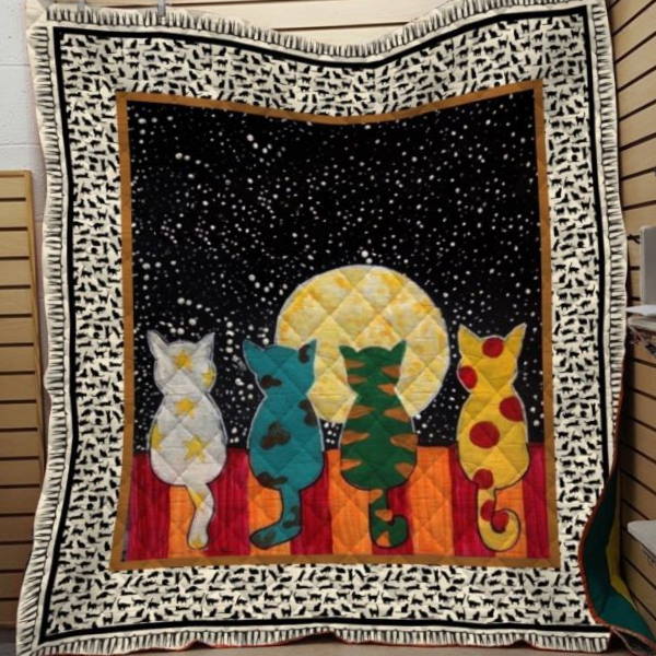 Moon Watchers 3D All Over Printed Quilt Blanket