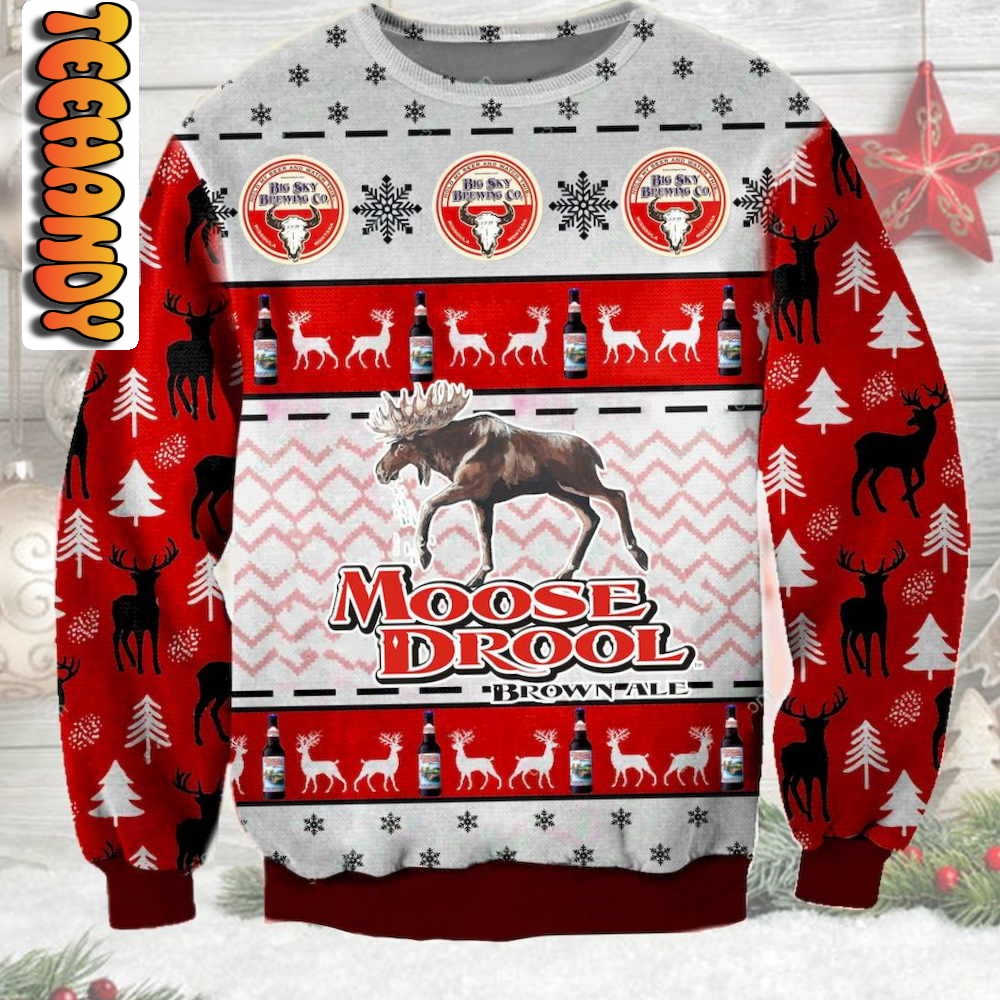 Moose Drool Brown Ale Ugly Christmas Sweater