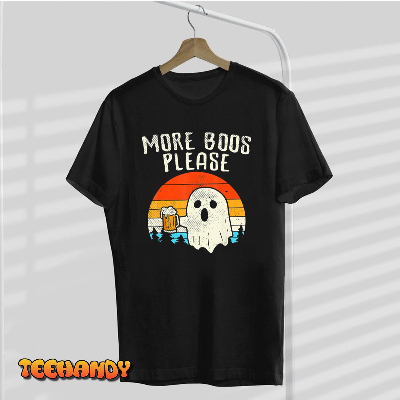 More Boos Please Ghost Beer Funny Halloween Beer Drinking T-Shirt