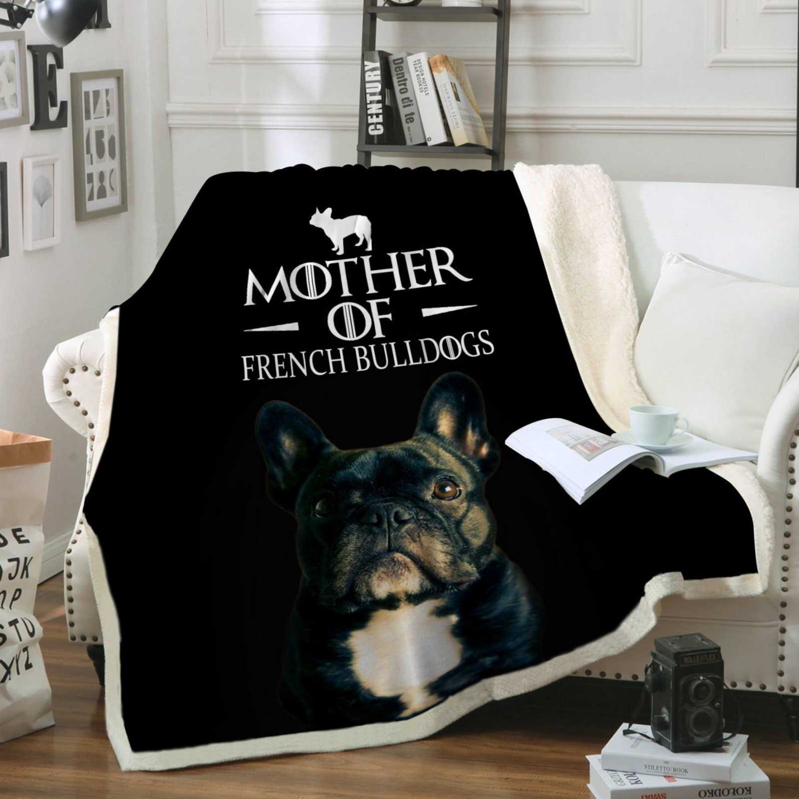 Mother French Bulldogs Throw 3D Quilt Blanket