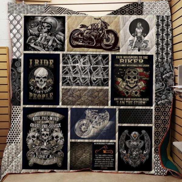 Motocycle Biker 3D Quilt Blanket