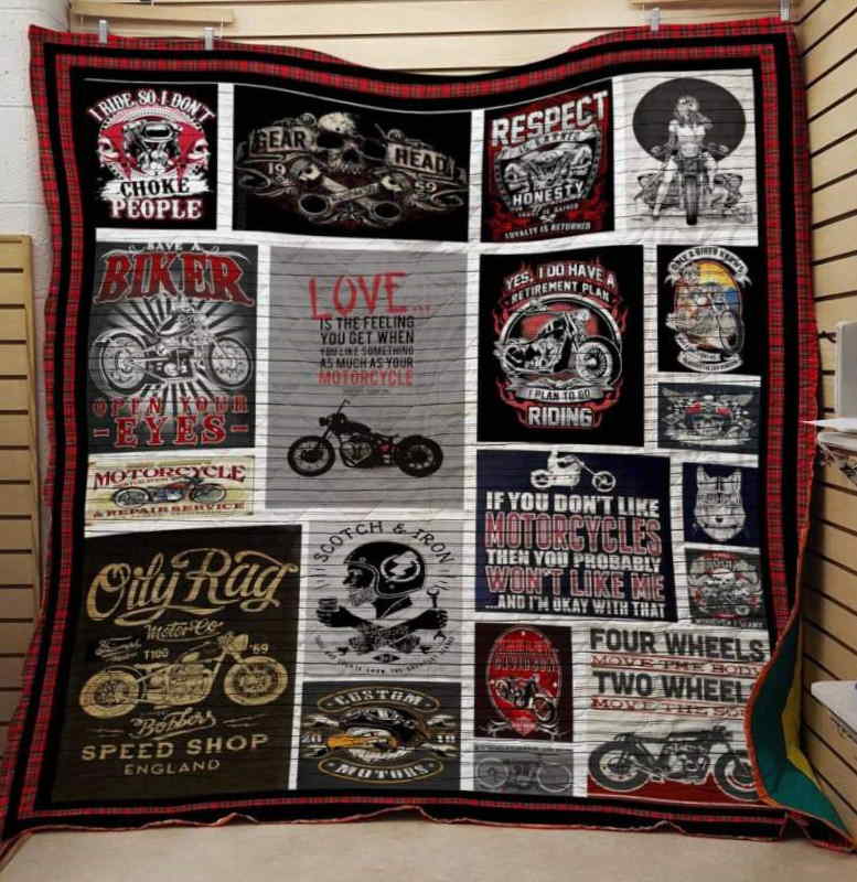 Motorcycle 3D Quilt Blanket