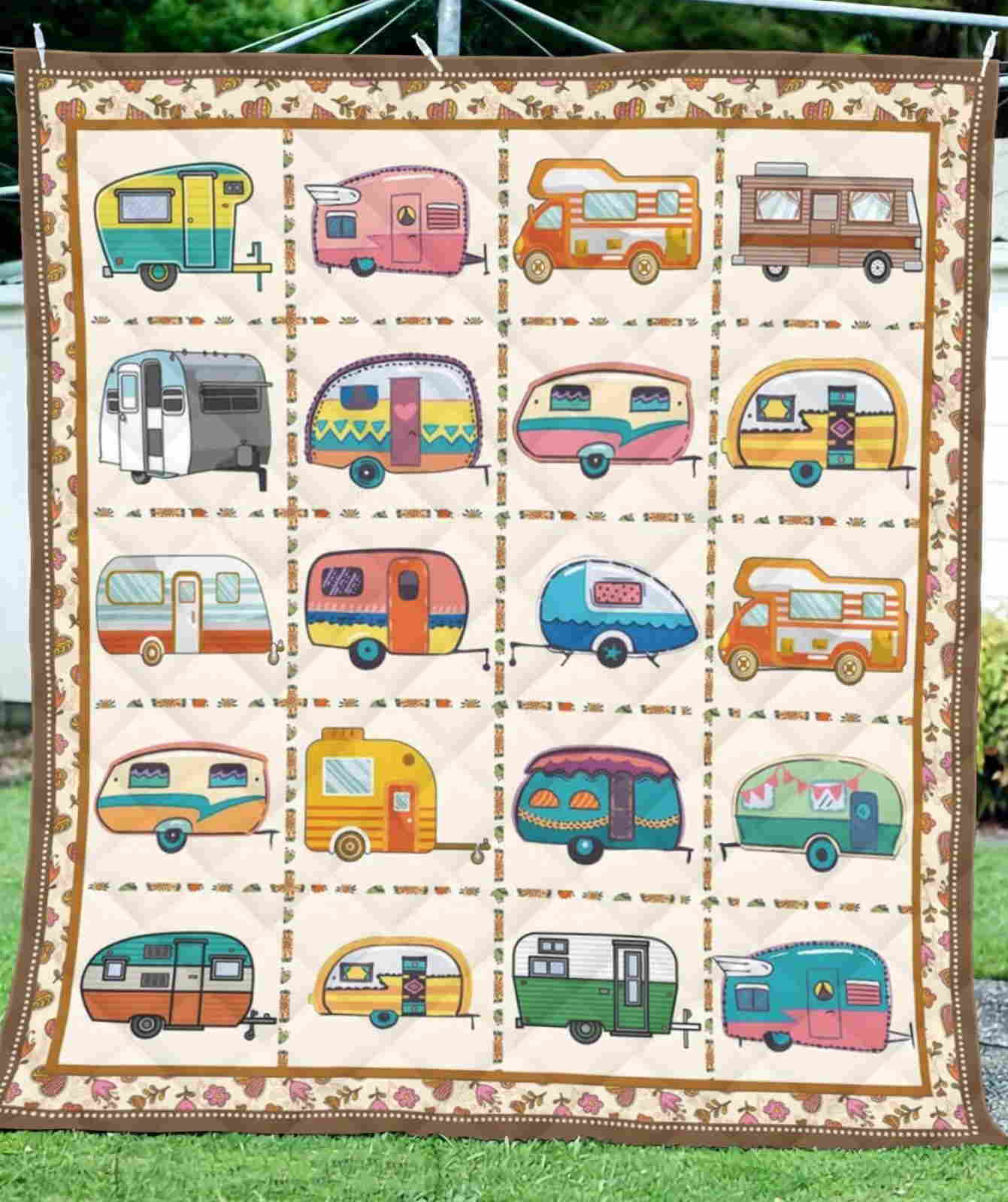 Motorhome Campers 3D Quilt Blanket