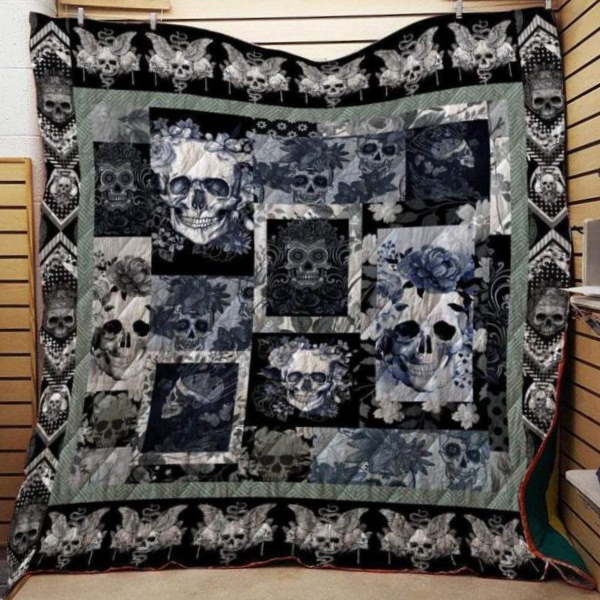 Multi Skull Fabric 3D Quilt Blanket