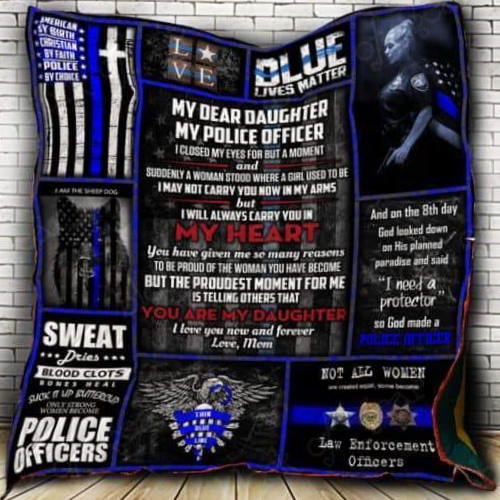 My Daughter My Police Officer 3D Quilt Blanket