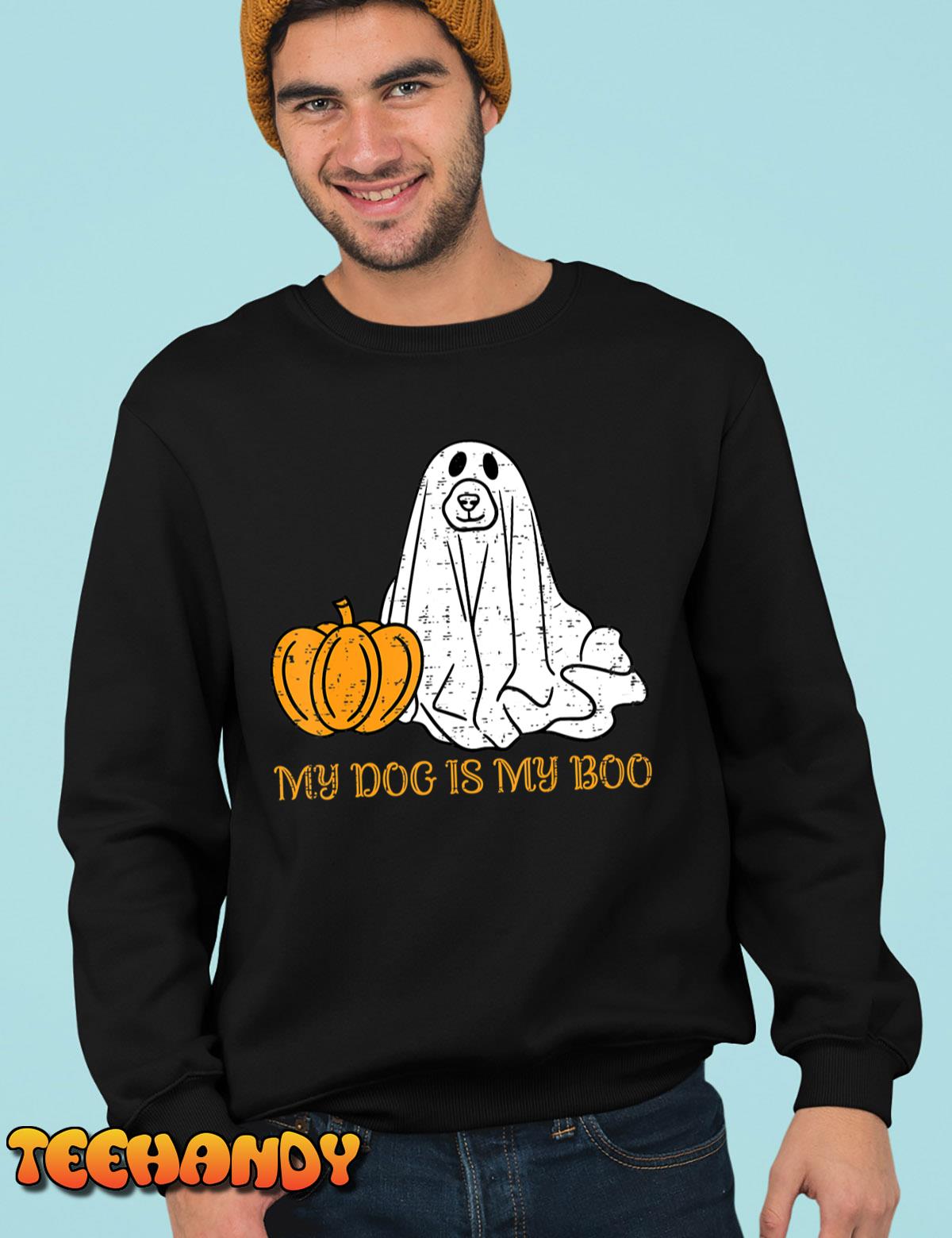 My Dog Is My Boo Ghost Funny Halloween Dog Lovers Boo Dog T-Shirt