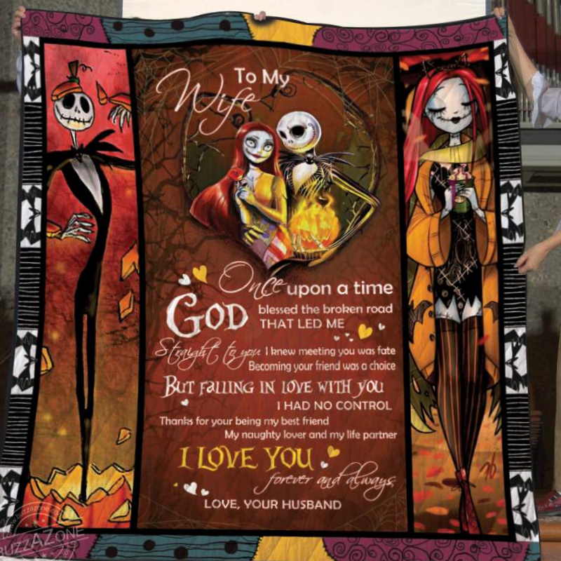 My Naughty Lover And My Life Partner Nightmare Before Christmas Quilt Blanket