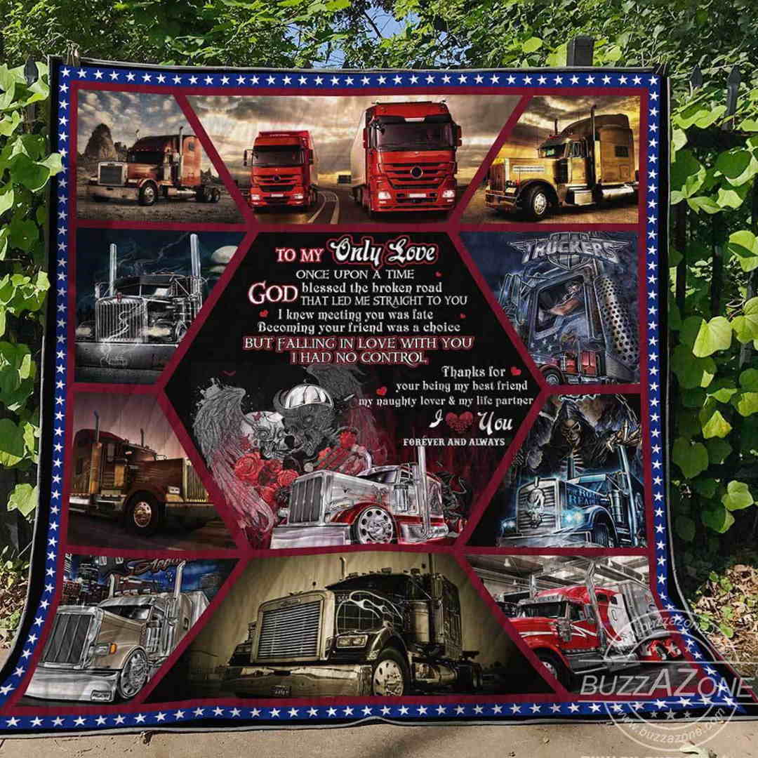 My Naughty Lover And My Life Partner Trucker Quilt Blanket