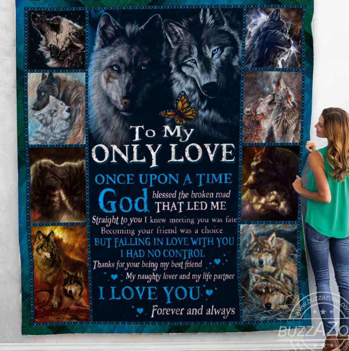 My Naughty Lover And My Life Partner Wolf Quilt Blanket