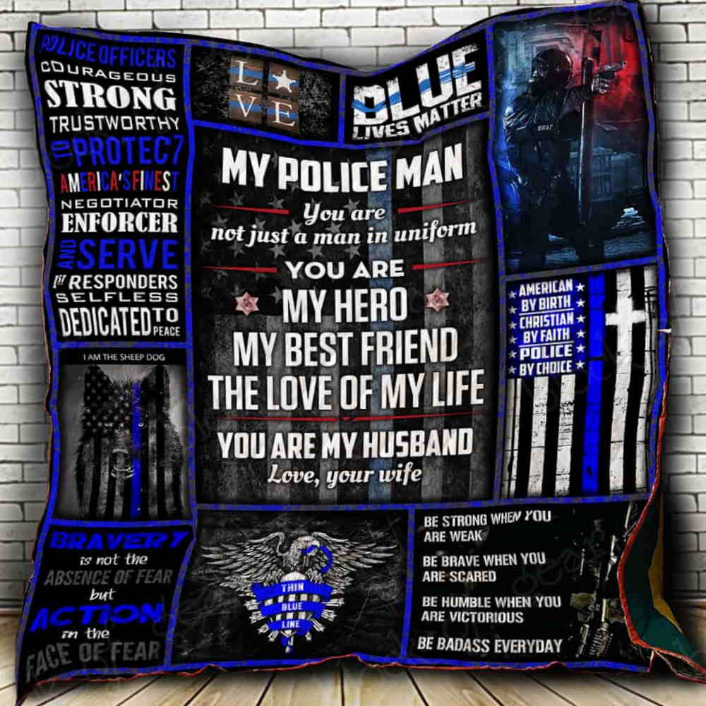 My Policeman My Husband Quilt Blanket