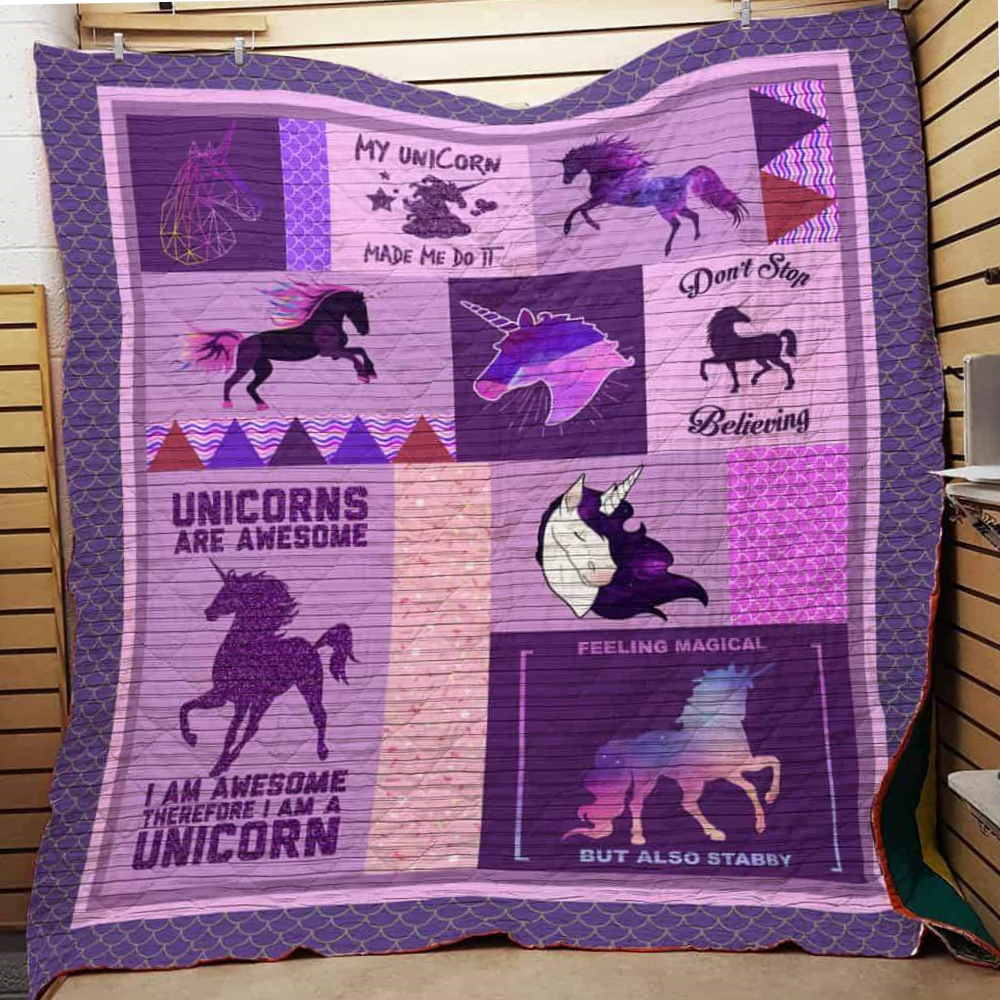 My Unicorn Made Me Do It 3D Quilt Blanket