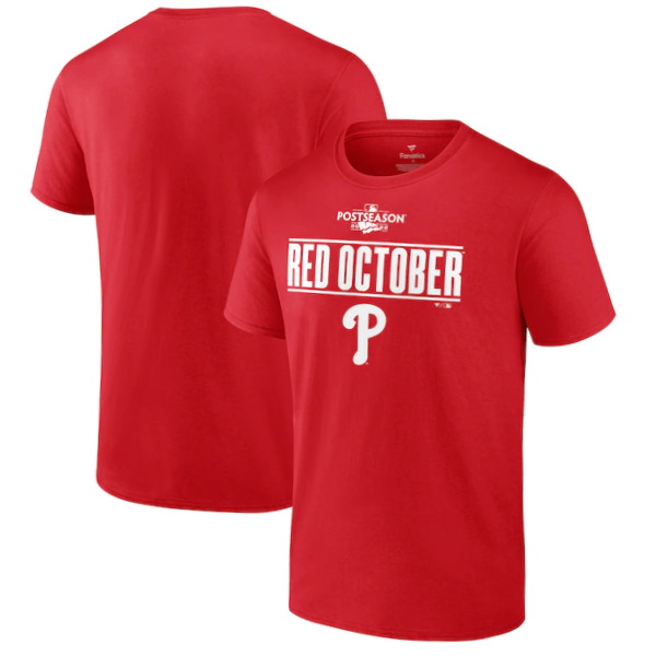 Official Philadelphia Phillies Red October P 2022 Postseason T Shirt