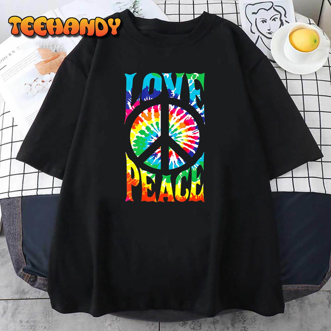 Peace Sign Love 60S 70S Tie Dye Hippie Costume Sweatshirt