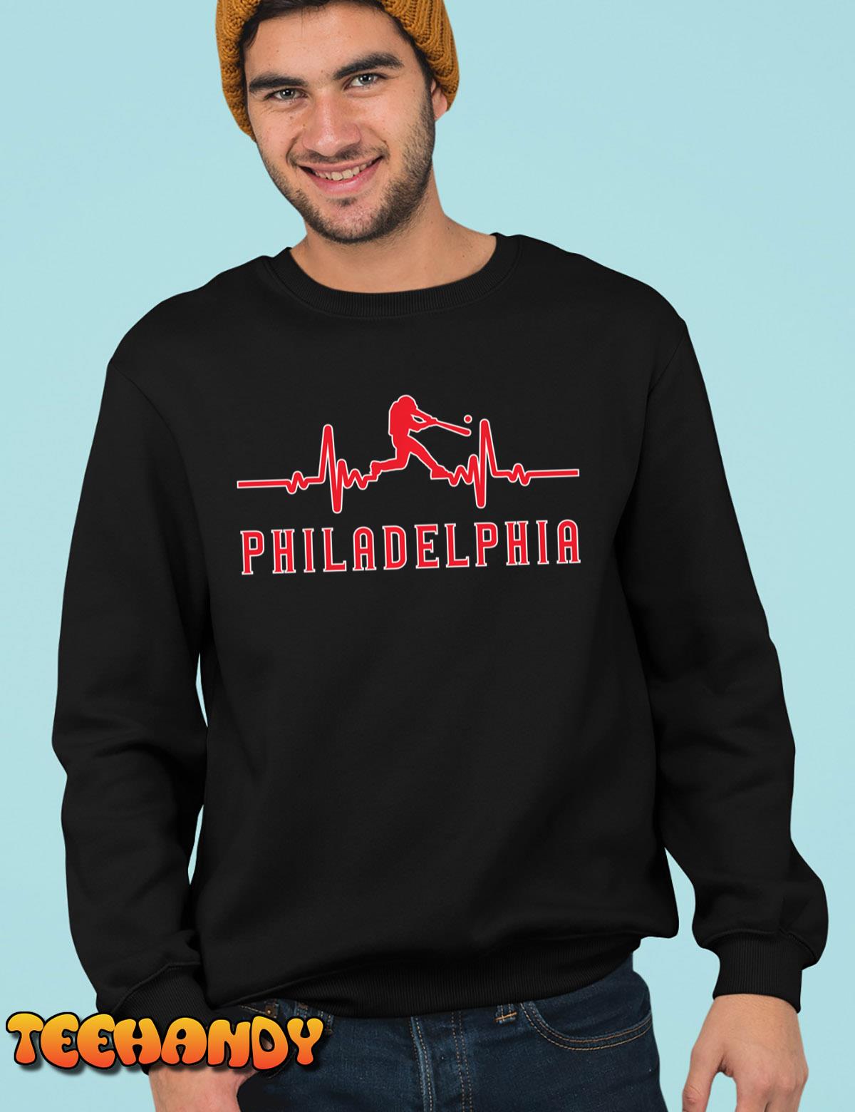 Philadelphia Baseball Heartbeat Vintage Philly Sweatshirt