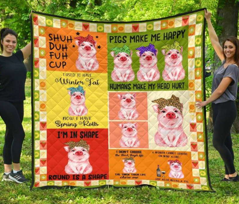 Pig Round Isshape Quilt Blanket