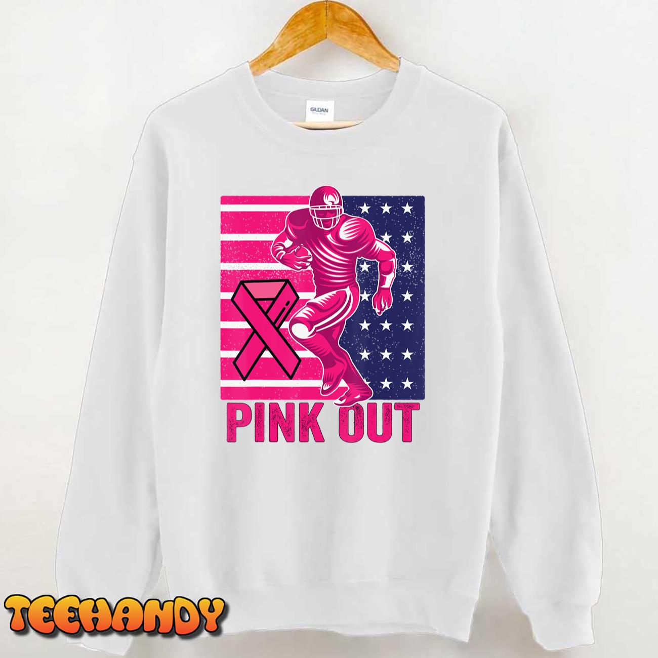 Pink Out Breast Cancer Awareness Football Breast Cancer T-Shirt