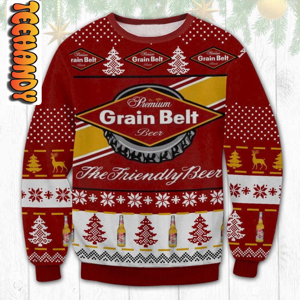 Premium Grain Belt Beer Ugly Christmas Sweater