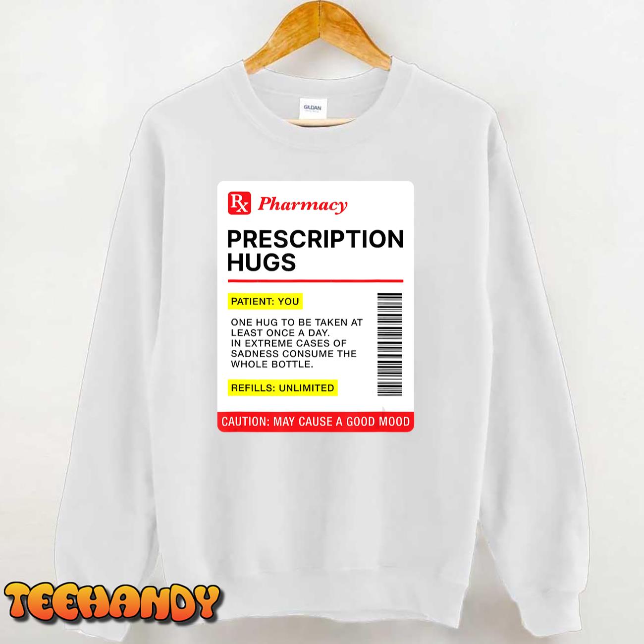 Prescription Hugs – Funny Label Lazy Halloween Costume Party T-Shirt