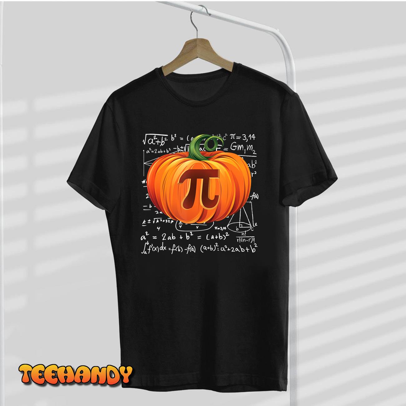 Pumpkin Pie Math Halloween Thanksgiving Funny Pumpkin Pi Day T-Shirt