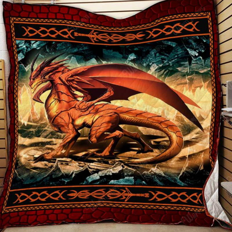 Red Dragon 3D Quilt Blanket