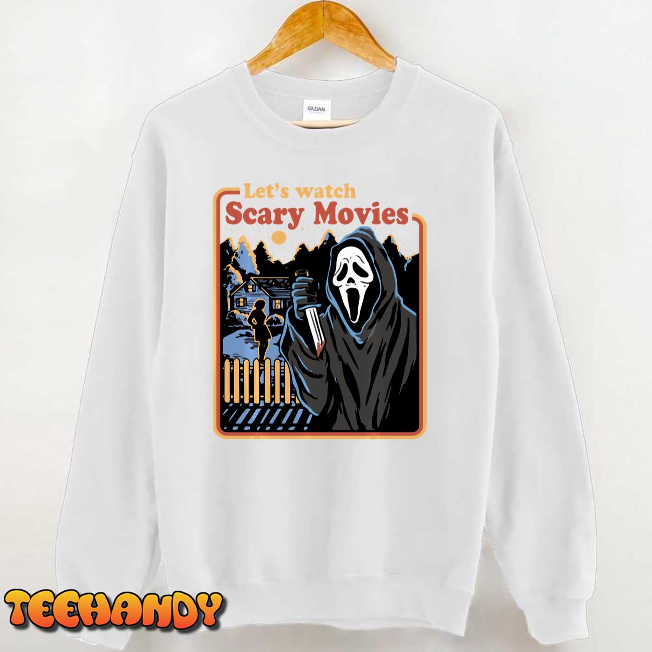 Retro Halloween Let’S Watch Scary Horror Movies Ghost Series Sweatshirt